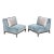 French Christian Liaigre for Holly Hunt Blue Suede Slipper Chairs - a Pair For Sale