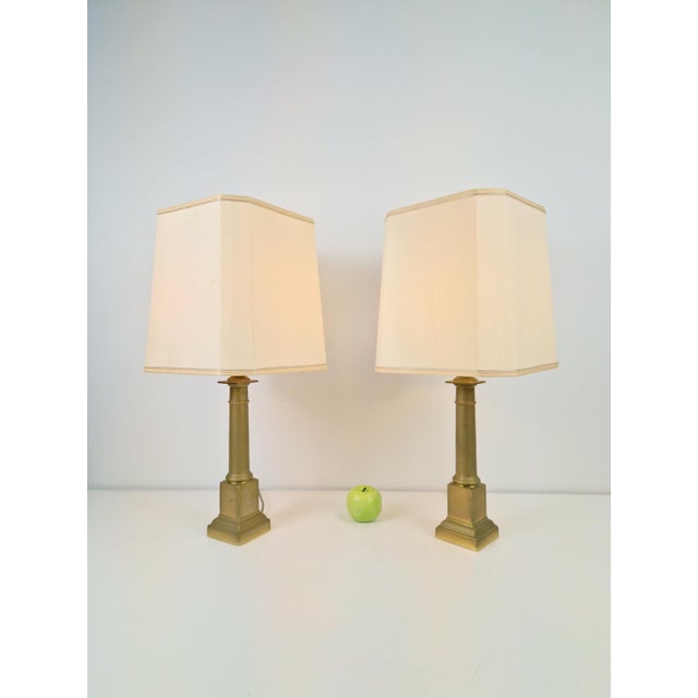 Neoclassical Empire Brass Table Lamp, France, 1960, Set of 2 For Sale - Image 15 of 17