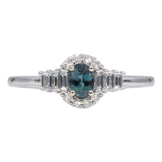 Alexandrite Ring With Earth-Mined Diamond Accents: Solid 14k Gold, Oval 5x3.5mm For Sale