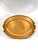 Brass Vintage Italian Hollywood Regency Oval Statement Size Brass Tray With Faux Boar Tusk Handles and Cross Strap Trim For Sale - Image 8 of 16