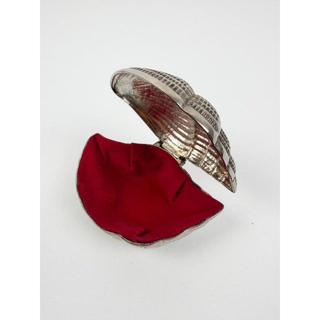 Vintage Triton Trumpet Shell Shaped Silver-Plated Metal Trinket Case Box, 1970s For Sale - Image 16 of 18