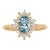 Oval 7x5mm Brazilian Aquamarine Ring With Earth Mined Diamonds in Solid 14k Gold, Size 6.75 For Sale