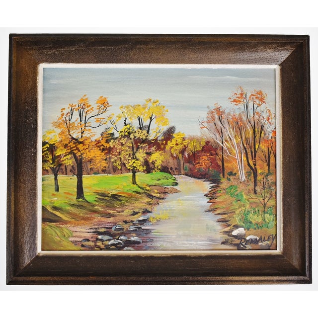 Vintage Framed Landscape Oil Painting on Board Signed Remaley Chairish