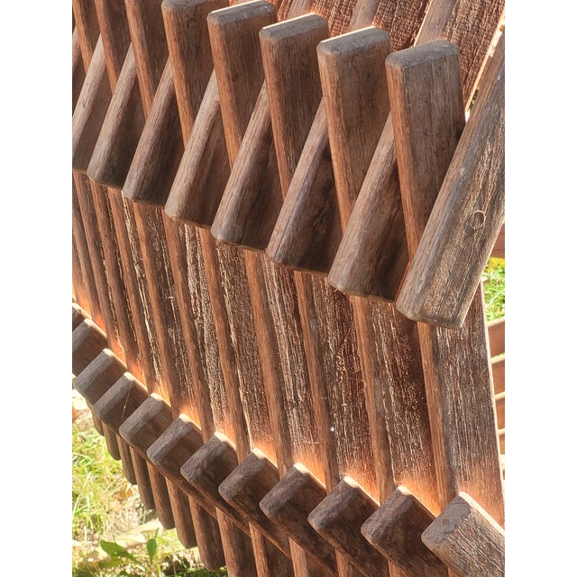 1970s Sculptural Slatted Wood Cocoon Daybed With Architectural Oval Frame For Sale - Image 13 of 17