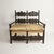 19th-C. French Ebonized Carved Oak Settee With Rush Seat & Silk Down Cushion For Sale - Image 10 of 11