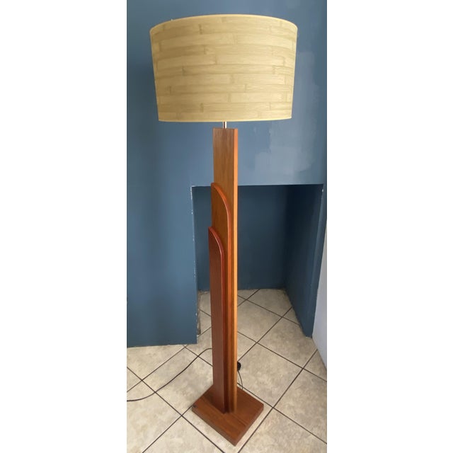 Brown Vintage Scandinavian Teak Floor Lamp in the Style of K-Lighting, 1970s For Sale - Image 8 of 18