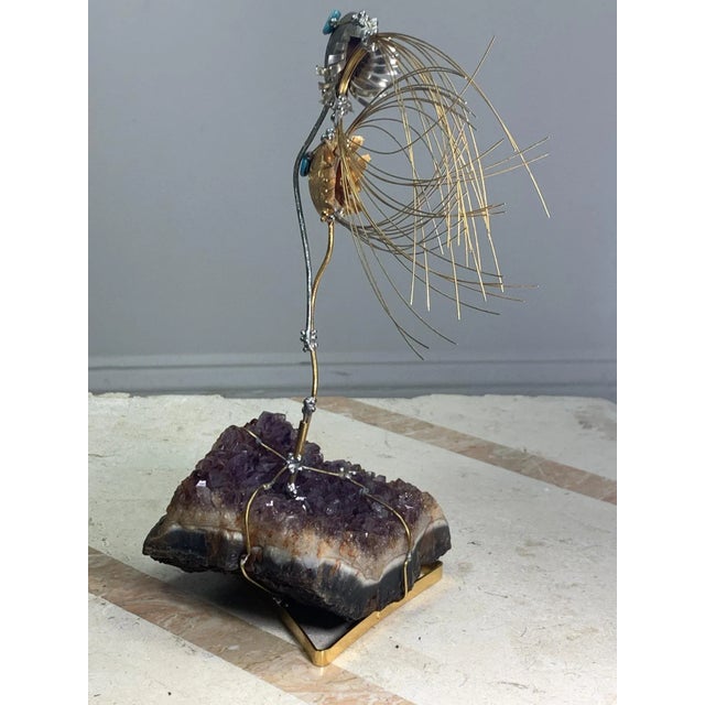 1970s 1970s Amethyst Geode Modernist Fish Sculpture For Sale - Image 5 of 11