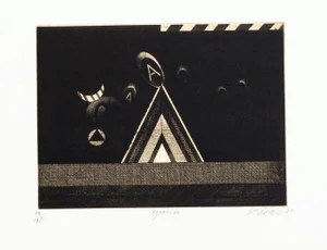Composition - Original Etching on Paper by Claude Lemand - 1970s 1970s