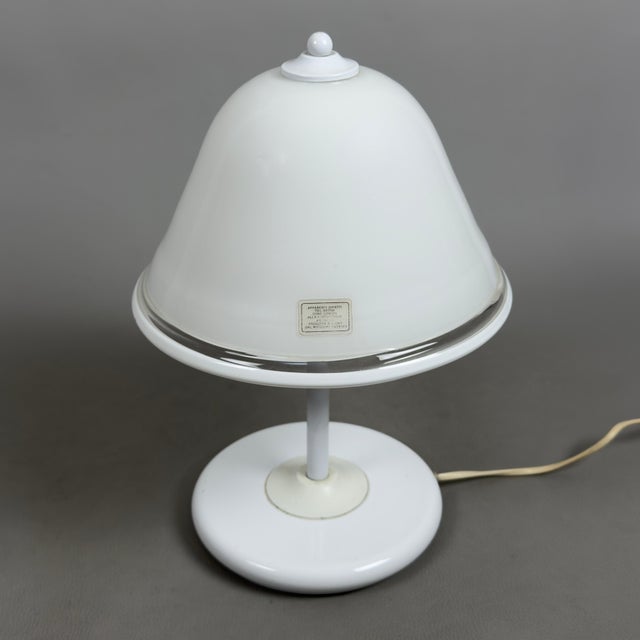 Mushroom Table Lamp in Murano Glass and White Metal, 1970s For Sale - Image 13 of 13