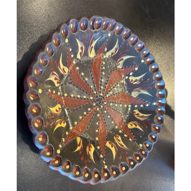 American Eldreth Pottery Redware Dish For Sale - Image 3 of 7
