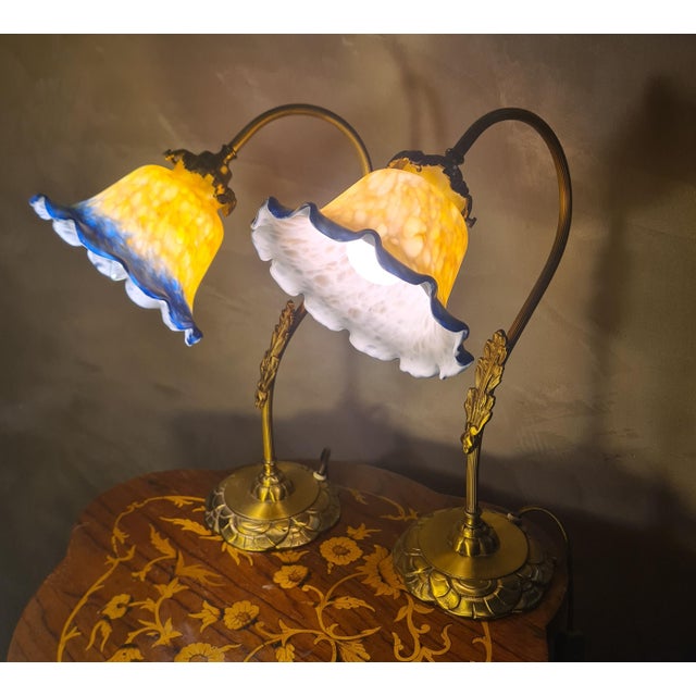 Metal Brass Bedside Lamps, 1975, Set of 2 For Sale - Image 7 of 7