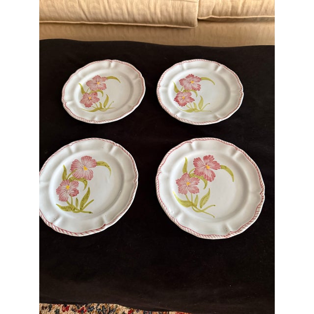 Rare and beautiful set of 8 antique Italian plates by Ulisse Cantagalli Florence, known for their Renaissance Revival...