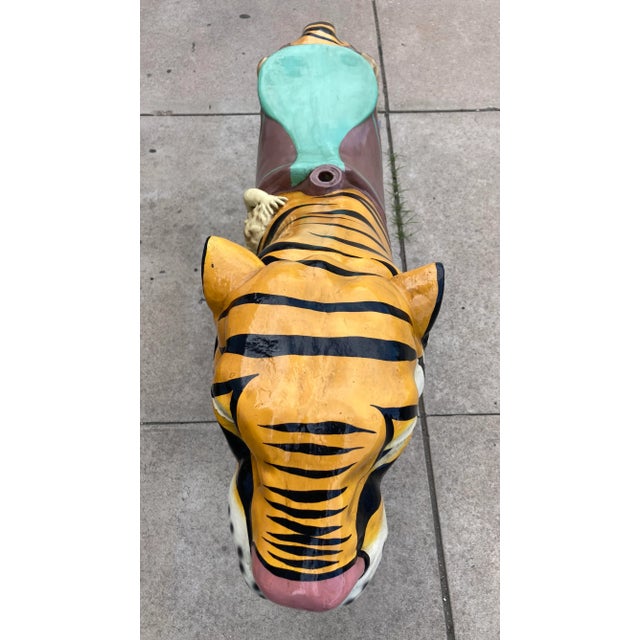 Large Scale d.c. Muller for Dentzel Company Reproduction Carousel Tiger in Cast Aluminum For Sale - Image 9 of 13