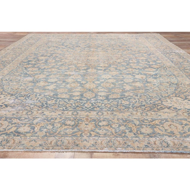 Cerulean Early 20th Century Antique Persian Tabriz Rug, 08'09 X 12'00 For Sale - Image 8 of 10