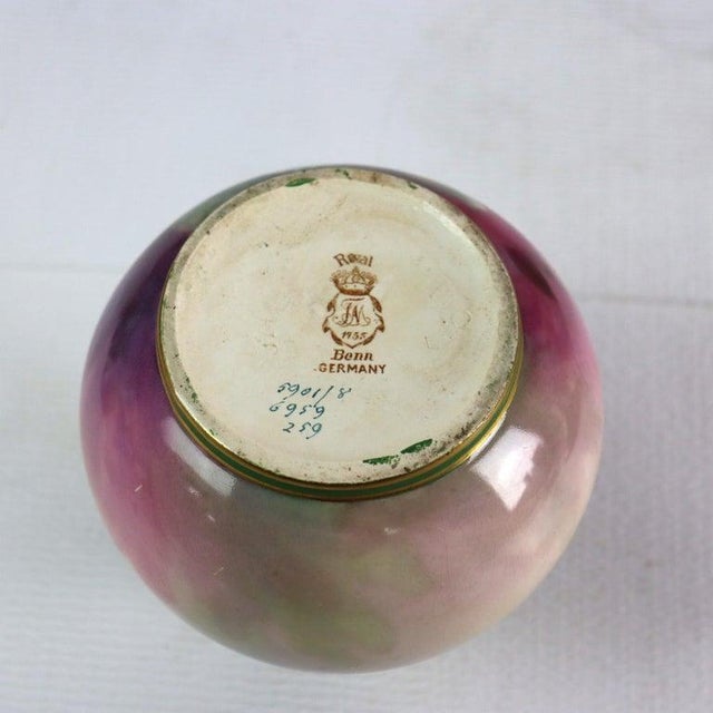 1920s Antique German Royal Bonn Floral Porcelain Vase Signed & Numbered C1920 For Sale - Image 5 of 5