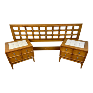 Mid-Century Modern Maple and Mosaic Set by National of Mt. Airy