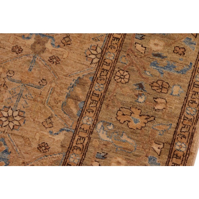 Tan Oriental Ziegler Tan Green Hand-Knotted Wool Rug - 6'10'' X 9'7'' For Sale - Image 8 of 8