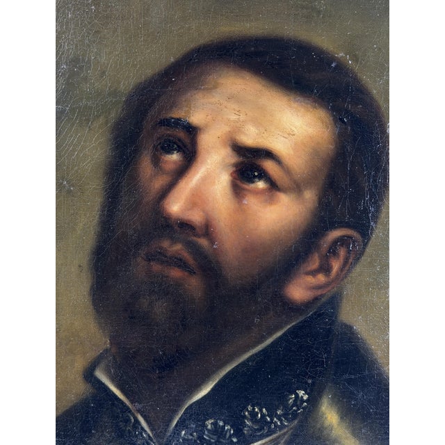Spanish School, Portrait of Saint Francis Xavier, 1800s, Oil on Canvas For Sale - Image 3 of 8