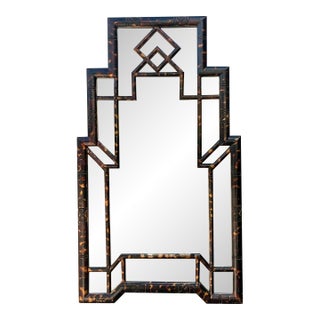 Vintage Tortoise Bamboo Mirror For Sale