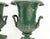 Mid 19th Century Pair of Antique Neoclassical Green-Painted Cast Iron Garden Urns | Ca. 19th Century For Sale - Image 5 of 6