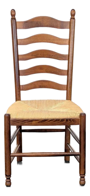 Pottery Barn Ladderback Dining Side Chair - Italian-Made With Rush Seat