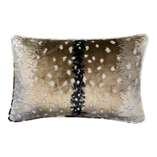 Stark / the House of Scalamandre Velvet Lumbar Pillow Cover and Insert For Sale