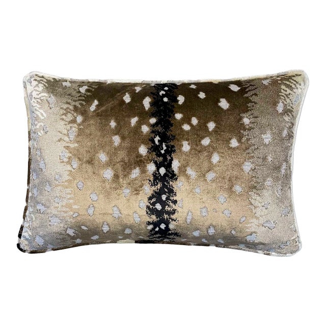 Stark / the House of Scalamandre Velvet Lumbar Pillow Cover and Insert For Sale