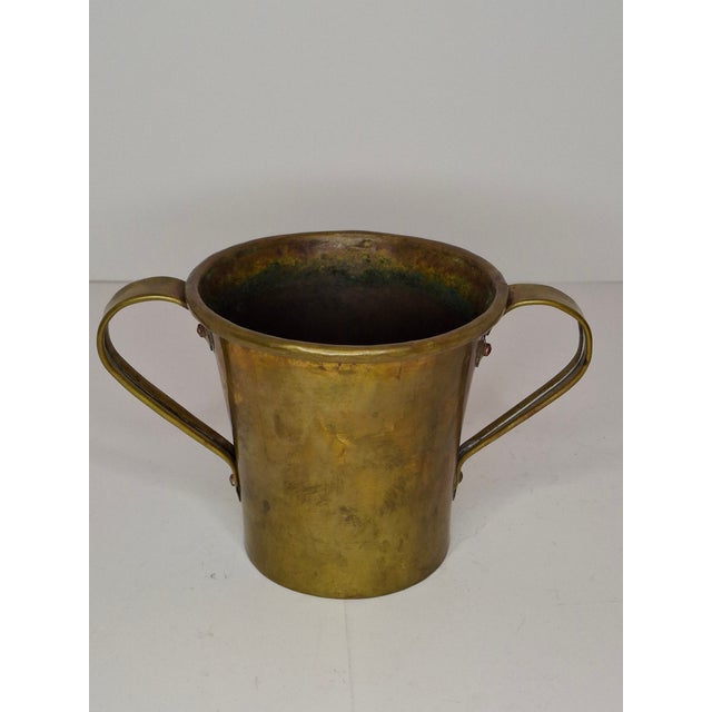 Late 19th Century Antique Russian Brass Netilat Yadayim Hand Wash Cup, C. 1898 Maker's Mark Tula For Sale - Image 5 of 16