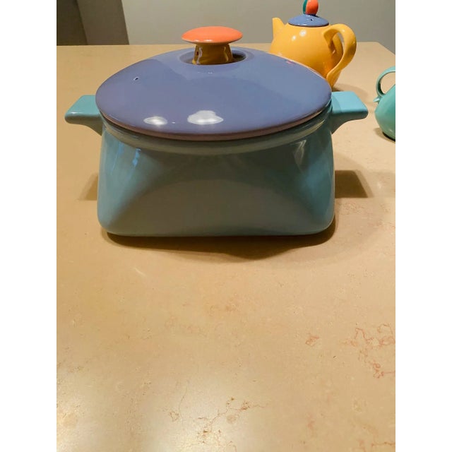 Rare, Never-Used Lindt Stymeist Colorways Serveware Set of 4 - Memphis Postmodern Japan For Sale - Image 10 of 13