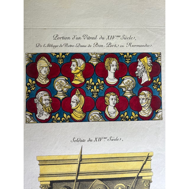 Illustration Mid 19th Century Etching Reproduction of Stained Glass Church Windows by Nicolas Xavier Willemin For Sale - Image 3 of 10