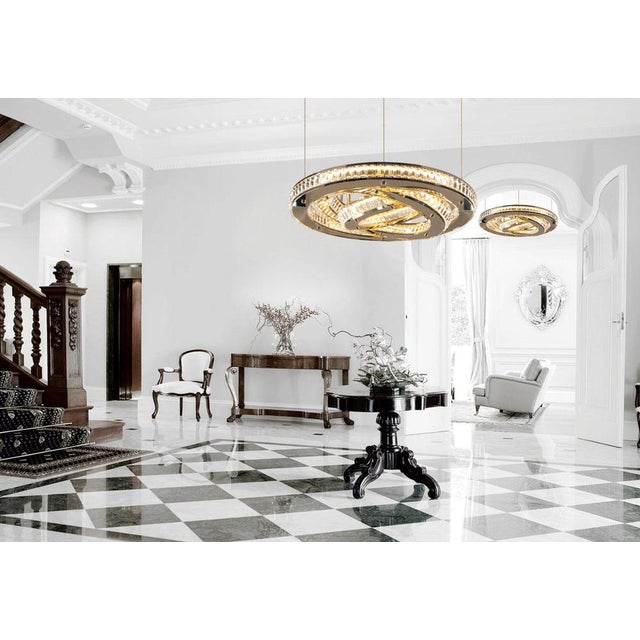 Eclipse Square Single Crystal Layer Pendant Lamp by Aggiolight, Set of 3 For Sale - Image 6 of 8