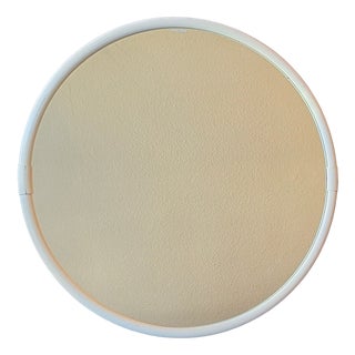 Vintage Round Wall Mirror in White Lacquered Metal by Keuko, 1980s For Sale