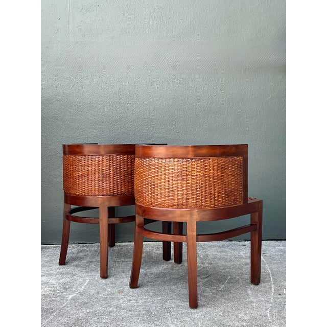 Vintage Ralph Lauren Mahogany Barrel Back Dining Chairs - Set of 2 For Sale - Image 9 of 12