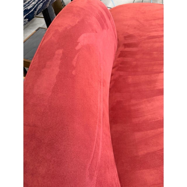 Vladimir Kagan Zoe Sofa for American Leather in Cinnabar Ultrasuede For Sale - Image 16 of 16