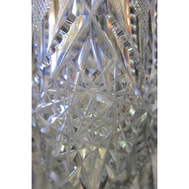 Metal 1920s American Brilliant Cut Crystal & Sterling Vase For Sale - Image 7 of 10