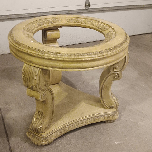 Vintage French Carved Solid Wood Accent/Entryway or Dining Table For Sale - Image 4 of 18