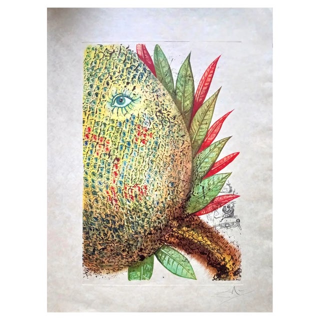 Salvador Dali, Ananas, Hand-Signed Etching, 1970 For Sale