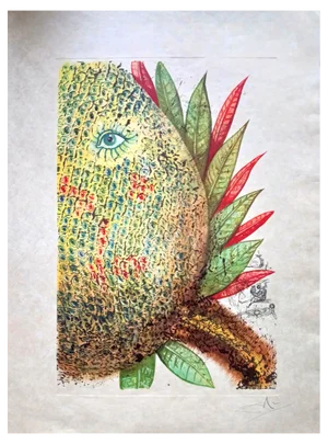 Salvador Dali, Ananas, Hand-Signed Etching, 1970