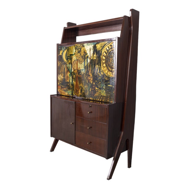 Vintage Wooden Highboard by Umberto Mascagni, 1950s For Sale