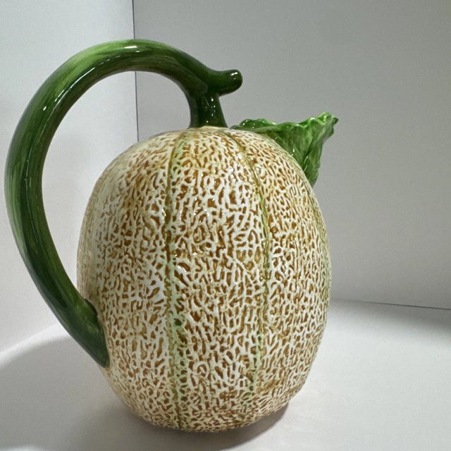 Vintage the Haldon Group Ceramic Cantaloupe Melon Pitcher For Sale - Image 4 of 7