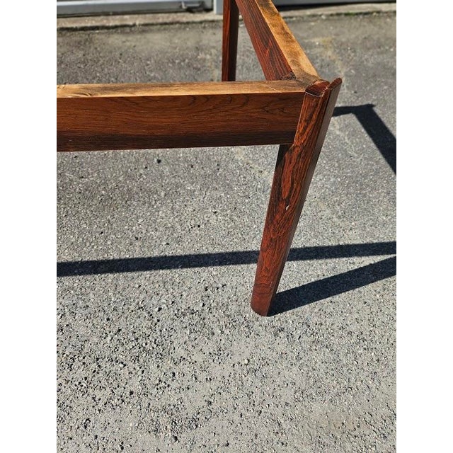 Mid Century Modern Brazilian Rosewood Coffee Table With Smoked Glass Top For Sale - Image 4 of 9