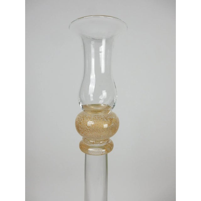 Seguso Vetri d'Arte 1960s Signed Seguso Vetri d'Arte Tall Art Glass Candlestick Holder, Murano Italy For Sale - Image 4 of 7
