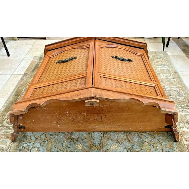 Vintage Mid Century Console Cabinet with interior shelf and double doors, 29" Tall X 12" Deep X 34" wide. Very Good Hand...