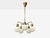 Danish Mid-Century Modern, Pendant Light or Chandelier, Brass, Opal Glass, Denmark, 1970s Interesting Sputnik style...