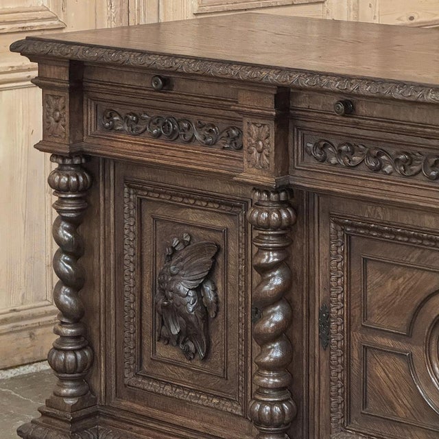 19th Century French Renaissance Hunt Buffet ~ Credenza For Sale - Image 11 of 18