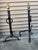 18th century solid brass and forged iron andirons. See condition details.