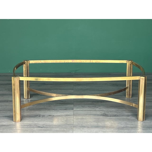 Brass Mid-Century Mastercraft Brass Coffee Table With Glass Top For Sale - Image 8 of 16