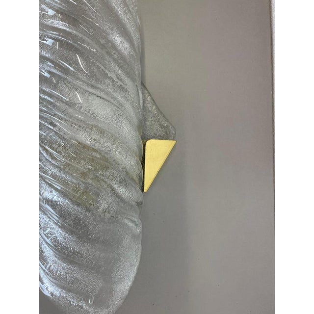 Metal Large Murano Ice Glass Wall Light from Hillebrand Leuchten, 1970 For Sale - Image 7 of 18
