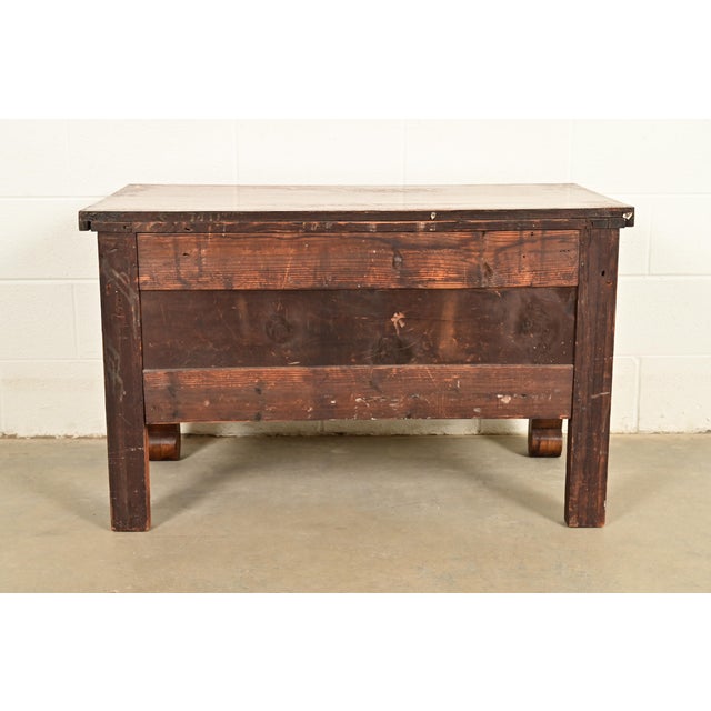 Antique American Empire Carved Tiger Oak Lowboy Dresser, Circa 1900 For Sale - Image 10 of 11