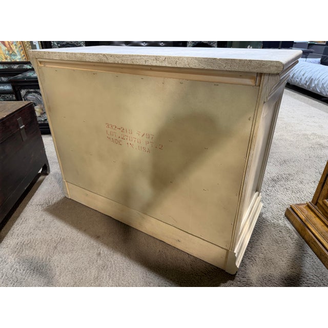Rustic Bernhardt Light Wood and Stone Top Dresser For Sale - Image 3 of 6